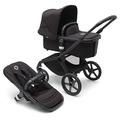 Bugaboo Fox 5 All-Terrain Stroller, 2-in-1 Baby Pushchair with Full Suspension, Easy Fold, Spacious Bassinet, Extendable Toddler Seat, One-Handed Manoeuvrability, Black Chassis and Black Sun Canopy