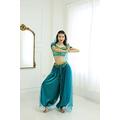 Belly Dance Jasmine Costume - Aladdin Halloween Outfit Princess Costumes Teal for Women/Girls (X-Large, Adult-Teal)