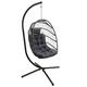 Samuel Alexander Grey Hanging Egg Chair With Stand Waterproof Cover And Cushions Steel Frame Rattan Outdoor Swing Chair Garden Seat Hammock Balcony Conservatory Furniture