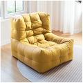 ArtsPavilion Easy Padded Floor Chair Bean Bag Chair (No Filler) Dorm Chair for Adults Seats Sofa Lounger Couch Furniture Floor Chair Back Support Chair yellow