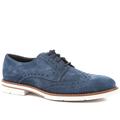 Pavers Men's Leather Suede Brogue Shoes - Navy Suede Size 10 (44)