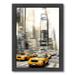 East Urban Home City Art Times Square Yellow Cabs Framed Graphic Art Paper, Wood in Gray/Yellow | 26.5 H x 20.5 W x 1.5 D in | Wayfair