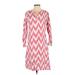 Pine Cone Hill Casual Dress: Pink Chevron/Herringbone Dresses - Women's Size X-Small