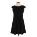 Old Navy Casual Dress - A-Line Crew Neck Short sleeves: Black Print Dresses - Women's Size X-Small Petite