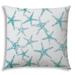 East Urban Home 20" X 20" Turquoise & White Starfish Blown Seam Coastal Throw Indoor Outdoor Pillow /Polyfill blend | 20 H x 20 W x 6 D in | Wayfair