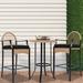 Bay Isle Home™ Kinton Round 2 - Person 37" Long Bistro Set w/ Cushions Glass/Wicker/Rattan in Brown | 37 W in | Outdoor Furniture | Wayfair