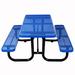 Arlmont & Co. Murdo Steel Picnic Table, Patio Table Set Metal in Blue | 29.5 H x 72.5 W x 61 D in | Wayfair 76715ADD727F4EA580A1C46B93E80F73