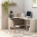 Ebern Designs Corner Desk L-Shaped Computer Desk Home Office Desk Engineered Wood in White | 29.5 H x 55.1 W x 47.2 D in | Wayfair