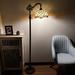 World Menagerie Keenesburg Tiffany Floor Lamp Stained Glass Gooseneck Adjustable Reading Lamp H63" Metal in Brown/Yellow | Wayfair
