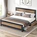 17 Stories Alarico Storage Sleigh Bed Metal in Black/Brown | 10 H x 77 W x 81 D in | Wayfair C3068D4196F0404DB9060405E5A11FEE