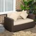 Ebern Designs Ayston 55" Wide Outdoor Loveseat w/ Cushions Wicker/Rattan in Brown | 29.5 H x 55 W x 28.25 D in | Wayfair