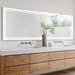 Brayden Studio® Bhanmati Rectangle LED Mirror, Bathroom/Vanity Mirror w/ Dimmable Lights, Wall-Mounted in White | 32 H x 55 W x 1.57 D in | Wayfair
