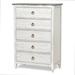 Rosalind Wheeler Asraa 5 Drawer 34" W Solid Wood Chest Wood in White | 49 H x 34 W x 17 D in | Wayfair D0864971223545788755AE0636A359EF