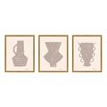 Birch Lane™ Modern Vessel Set of 3b by Holly Young - 3 Piece Picture Frame Print Set Paper in Brown/White | 10 H x 8 W x 1.25 D in | Wayfair