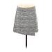 Halogen Casual A-Line Skirt Mini: Gray Tweed Bottoms - Women's Size Medium