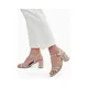 Dune London Womens Glitter Ankle Strap Block Heel Sandals - 4 - Metallic, Metallic,Nude,White