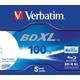 Verbatim 100GB BD-R XL Discs, 4x, Wide Inkjet Printable, 5 Pack, Jewel