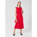 Hobbs Women's Eloise Crepe Midi Dress - Poppy Red