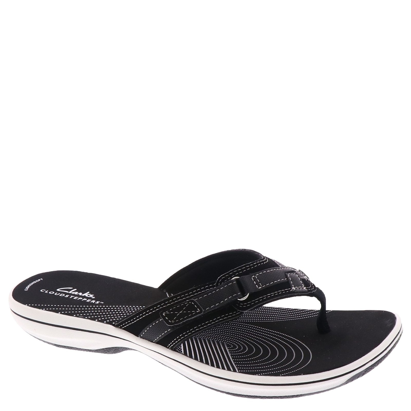 Clarks Breeze Sea - Womens 7 Black Sandal Medium
