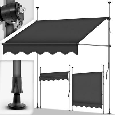 Tillvex - Balkonmarkise 400 cm Anthrazit Gelenkarm Markise Klemmmarkise Sonnenmarkise Balkon ohne Image
