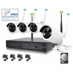 Kit de vidéosurveillance sans fil nvr 4 canaux 4 caméras sans fil+nvr+ hd 320 gb