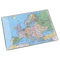 Läufer 45347 Landkarten-Schreibtischunterlage Europa, rutschfeste Schreibunterlage mit Europakarte, 40x53 cm, mit transparenter Seitentasche, 53 x 40 cm