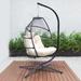 Outdoor Wicker Rattan Foldable Hanging Swing Hammock Egg Chair With Cushion And Pillow