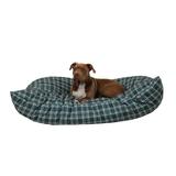Indoor Outdoor Shebang Dog Bed, 54" L X 44" W X 4" H, Green Plaid, Large