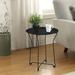 LANTRO JS Atlantic Round Metal Tray Black End Side Table Removable Tray Outdoor & Indoor Drink Snack Coffee Table Telephone Table