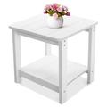 Stoog Garden Side Table Patio 2-Tier End Table for Adirondack Chair Patio Deck Garden Backyard Lawn Furniture White