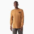 Dickies Men's Long Sleeve Heavyweight Logo T-Shirt - Brown Duck Size L (WL22C)