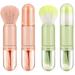 2 Pieces Small Makeup Brush Set 4 In 1 Makeup Brush Portable Travel Lip Brush Foundation Blending Powder Brush Retractable Mini Facial Cosmetic Makeup Brush Set