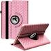 iPad 10.2 Case iPad 9th Generation 2021/ iPad 8th Generation 2020/ iPad 7th Generation 2019 360 Degree Rotating Stand Case Protective Cover with Auto Sleep/Wake Function (Rose Gold Star)