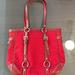 Coach Bags | Genuine Coach Red Purse Mini Signature “C” Material | Color: Red | Size: 12.5 Inches X 9 Inches.