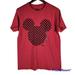 Disney Tops | Disney Mickey Mouse Checkered Graphic Tee Shirt Size Medium | Color: Red | Size: M