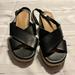 Torrid Shoes | Black Espadrille Platform Sandals / Wedge Heels, Very Slight Heel, Size 11.5 W | Color: Black/Tan | Size: 11.5