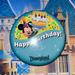 Disney Other | Disneyland Park Exclusive Happy Birthday Button Pin | Color: Blue/White | Size: 3 Inches Diameter