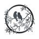 Metal Wall Art For Garden & Home - Indoor Living Room, Bathroom, Kitchen, Bedroom & Outdoor Fence or Patio Wall Suitable. Non-Bend Black Love Birds Hanging Decoration Contemporary Wall Art