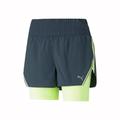 Puma Run 2in1 Shorts Women - Blue, Yellow, Size 8