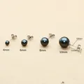 Boucles d'oreilles en acier inoxydable de style bref avec perles de coquillage naturel perles de