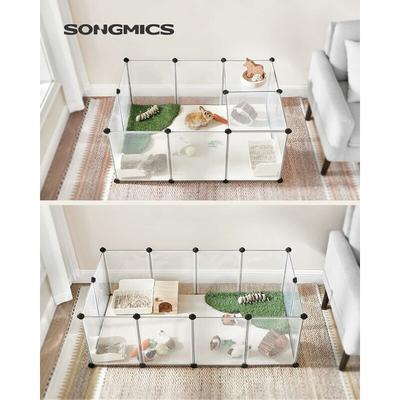 Songmics - Freigehege mit Bodenplatten, Laufstall, Meerschweinchen Gehege, aus Kunststoff, Gehege