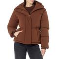 Amazon Essentials Damen Kurze, taillierte Daunenjacke (in Übergröße erhältlich), Tiefbraun, XXL Große Größen