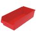 AKRO-MILS 30014RED Shelf Storage Bin, 23 5/8 in L, 11 1/8 in W, 6 in H, Red, 35