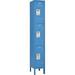 Global Industries 493413BL Infinity Locker 3 Tier 12 x 15 x 24 in. 3 Door Ready to Assemble - Blue