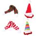 Frcolor 4pcs Rabbit Christmas Hat Small Animal Hat Scarf Decorative Hat Xmas Scarf