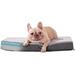 Memory Foam Dog Crate Bed - Pet Bed with Washable Cover - Plush Fur Top Pet Bed