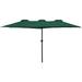 Northlight 15 Outdoor Patio Market Umbrella with Hand Crank Green