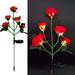 Outdoor Solar Garden Flower Lights with 5 Rose Flowers Upgraded LED Solar Powered Light with Stake Waterproof Solar Decorative Lights for Pathway Patio Courtyard Garden Lawn