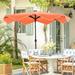 Sophia & William 10FT Outdoor Patio Umbrella Solar LED Umbrella with Crank Handle Orange