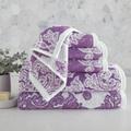 6-Piece Damask Towel Set by BrylaneHome in Lavender